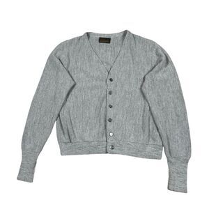 Vintage JCPenney Men's Sz Large Gray Button Down‎ Cardigan 100% Orlon Acrylic